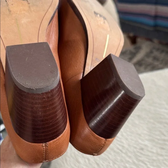 Dolce Vita Tan Leather Heeled Mules sz 9 EUC - Picture 7 of 8